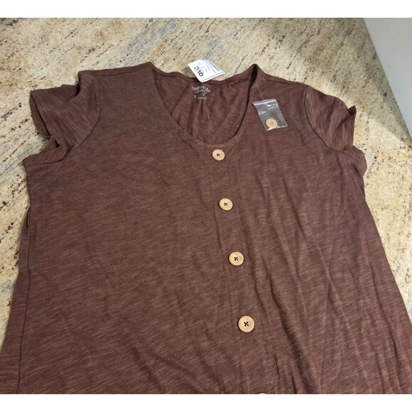 New! Naturals D&co Women’s Size S Brown Button Up Maxi Dress Linen Blend - Picture 9 of 16